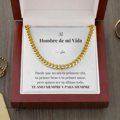 Collar Cuban Style® para mi Hombre (con carta dedicada y Caja con Luz)