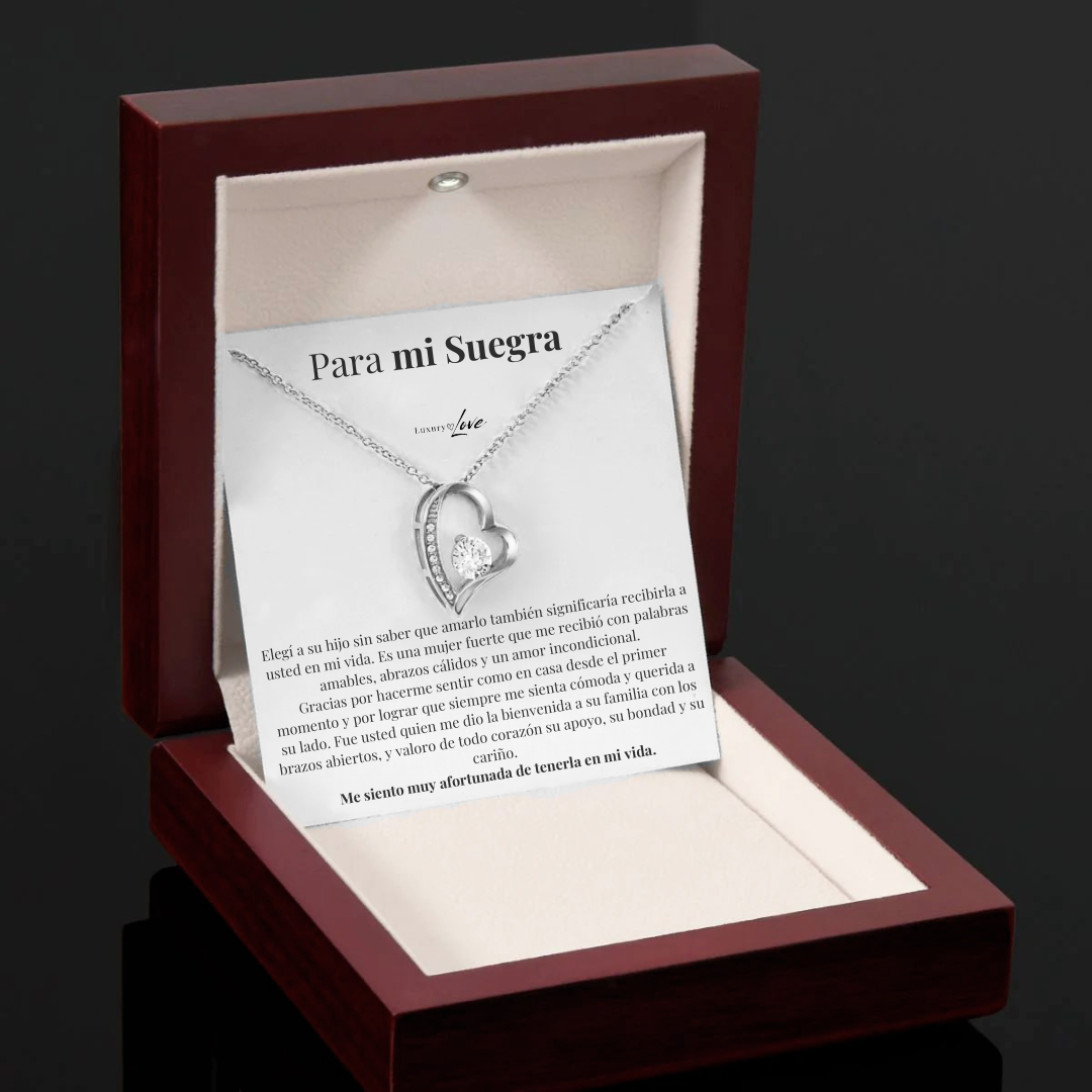 Collar para mi Suegra (con carta dedicada y Caja con Luz)
